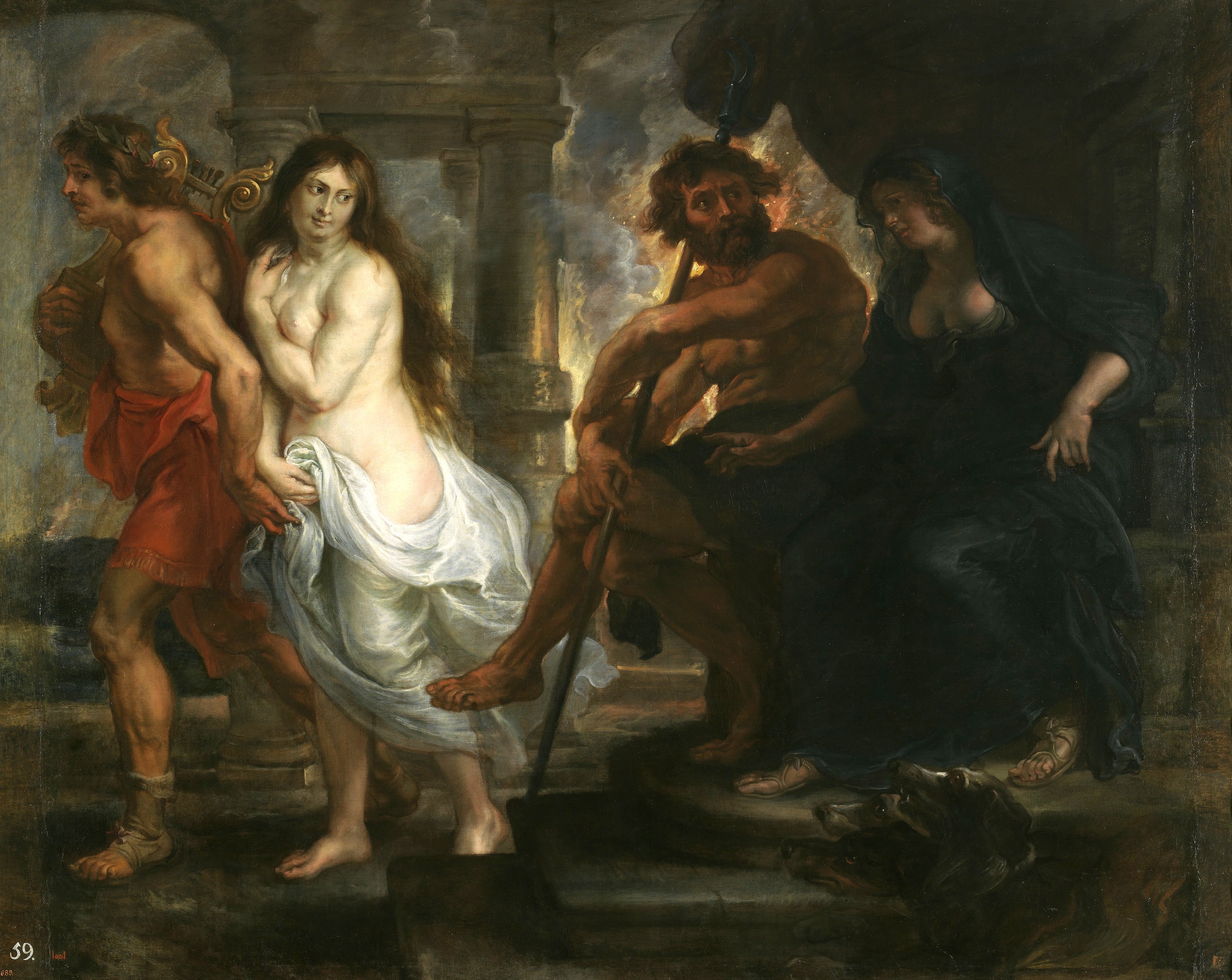 Orpheus and Eurydice leave Hades and Persephone