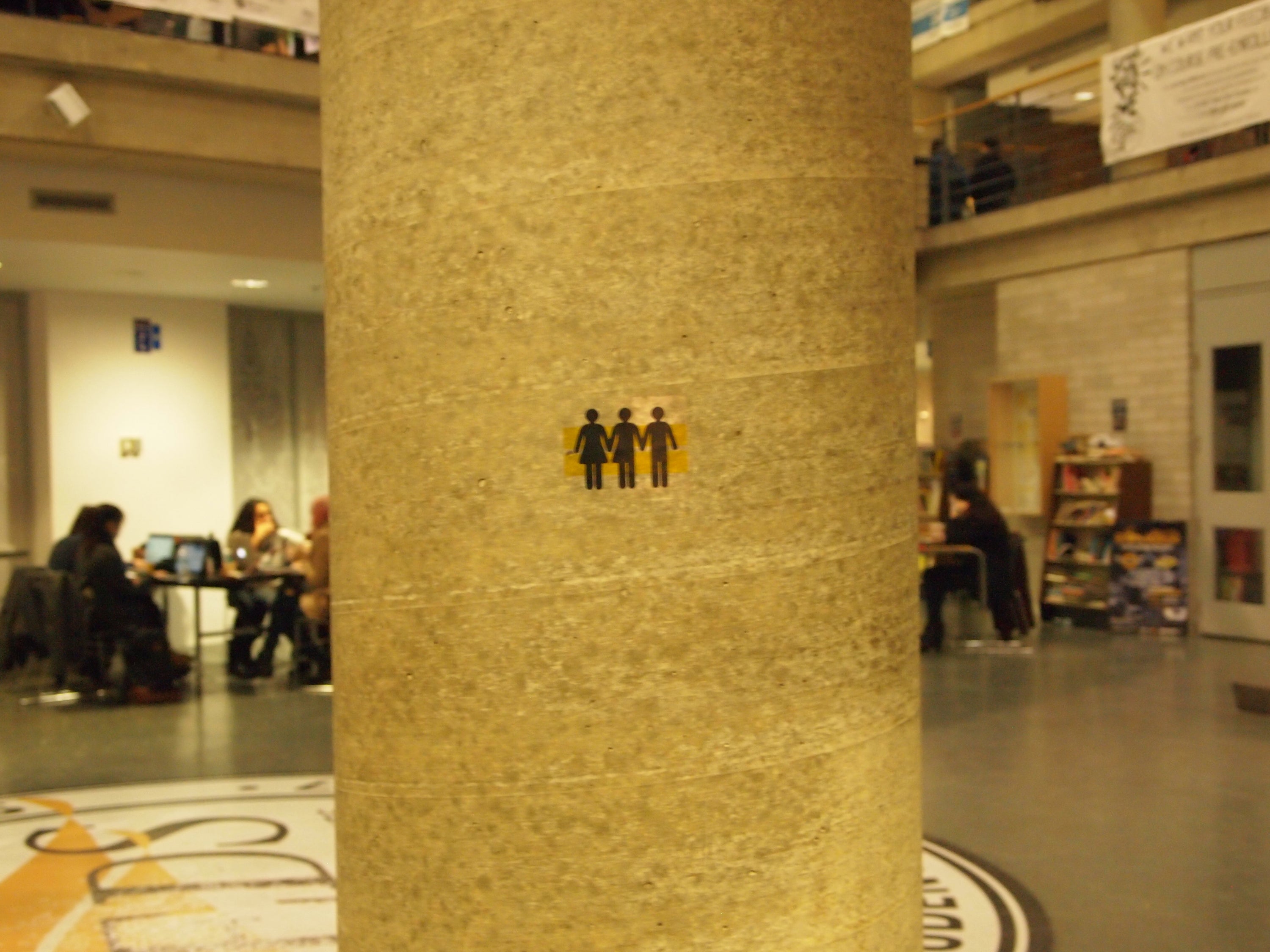 Vinyl decal on cement pillar