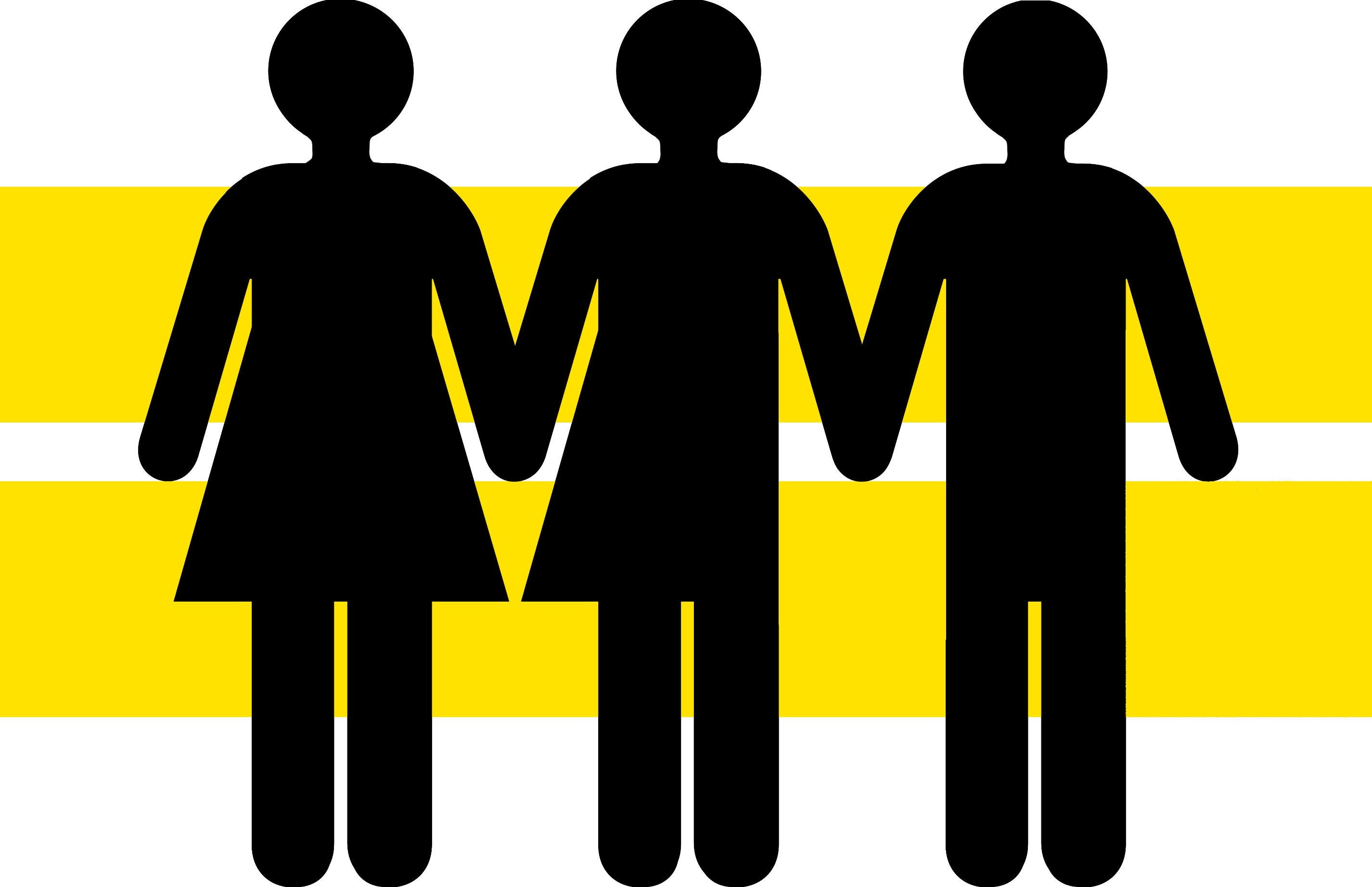 pictogram of female, transgendered and male