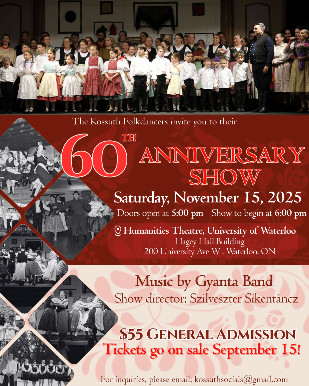 Poster for Kossuth Hungarian Folkdancers 60th Anniversary Show.