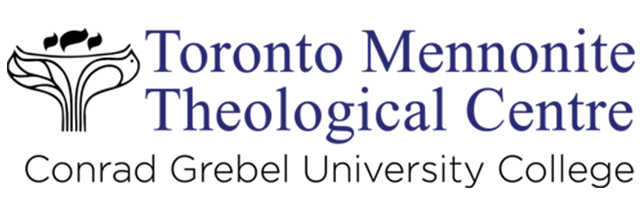 The grebel isignia beside the words "Toronto Mennonite Theological Centre", Conrad Grebel University College