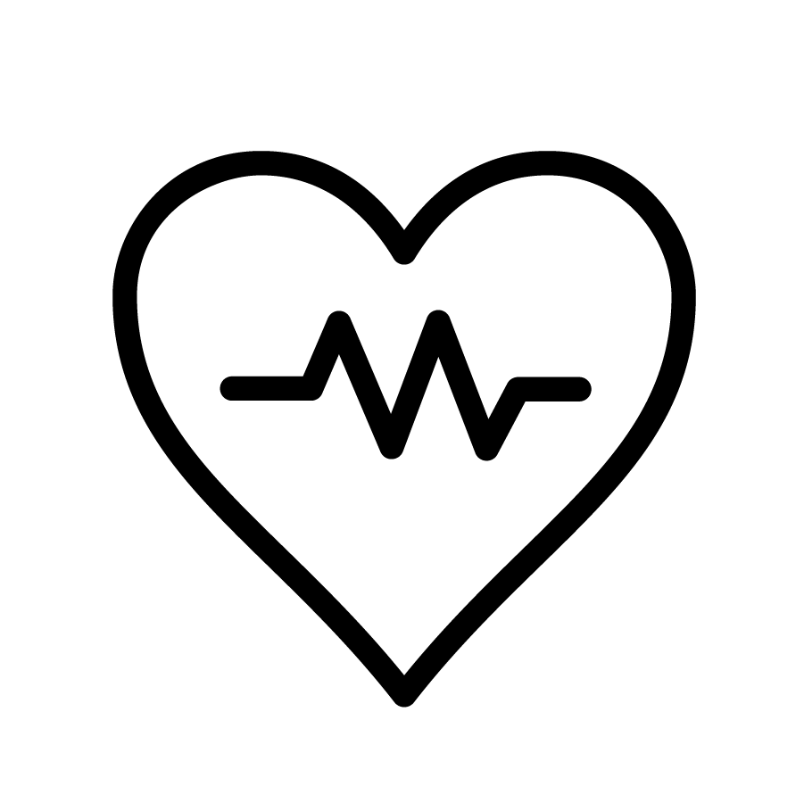 Heart icon with heartbeat line through it