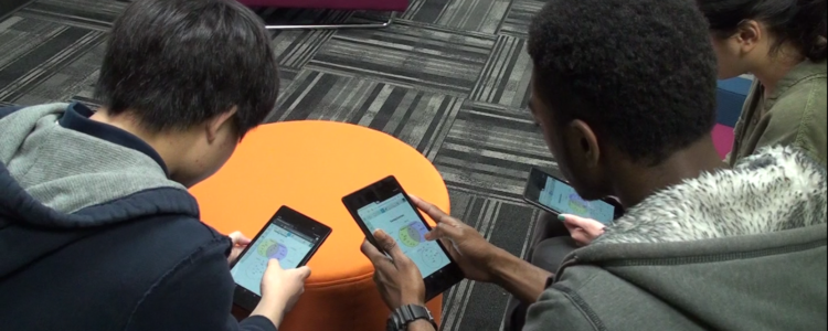 Students using tablets
