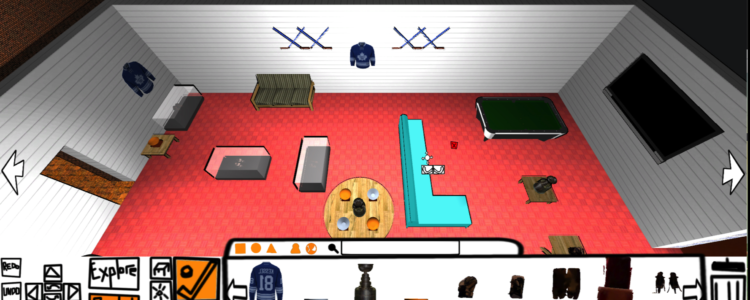 Gameplay interface of a room