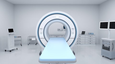 An MRI machine in a clean, empty room