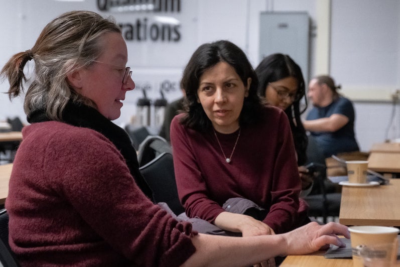 Two people having a discussion.