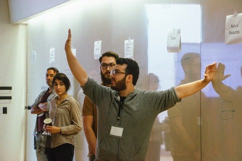 A person giving a presentation.