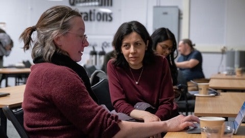 Two people having a discussion.