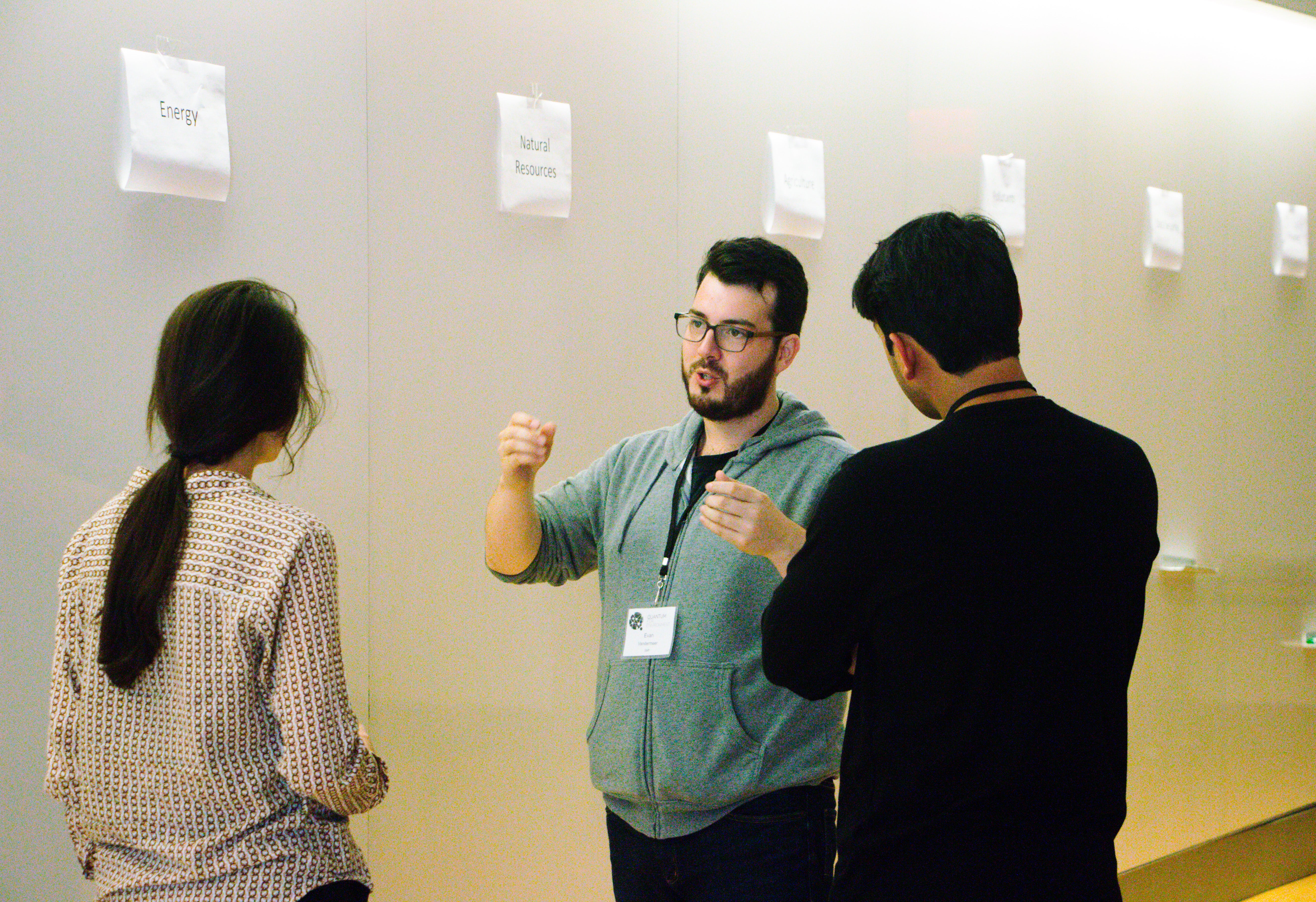 A group of people having a discussion.