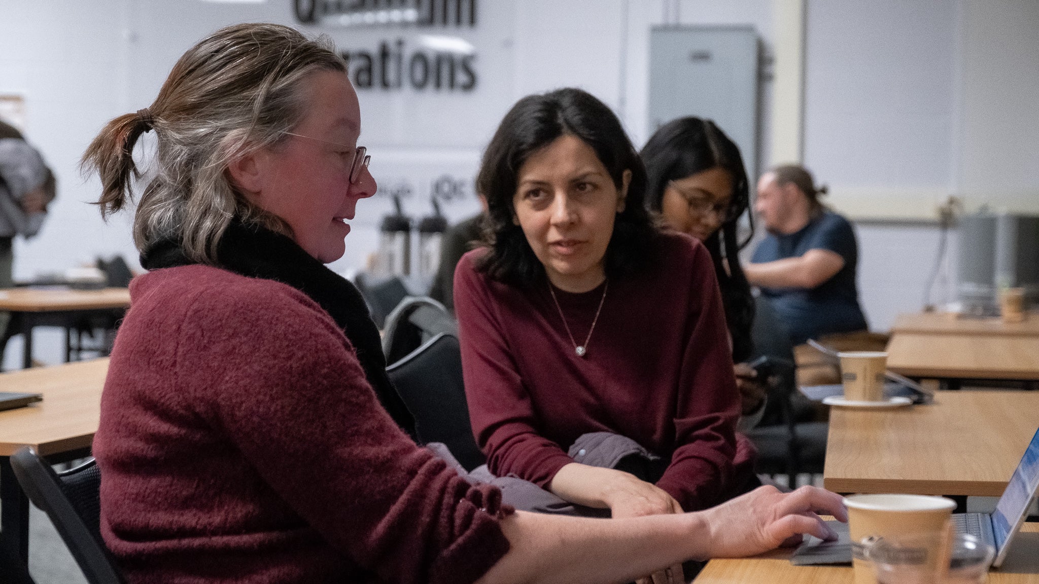 Two people having a discussion.