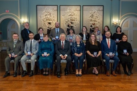 Recipients of 2023 Governor General awards including Dr. Lianne Leddy (back row, right)