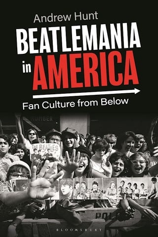 Music fans with Beatles photos with book title on top