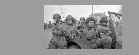 1st Canadian Parachute Battalion - five soldiers on an army vehicle