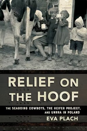 Woman milking a cow beside children, book title underneath