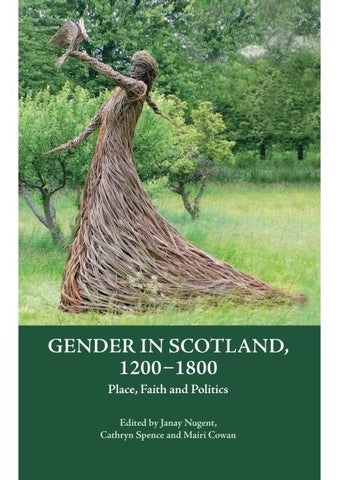 Statue of woman out of branches in an orchard