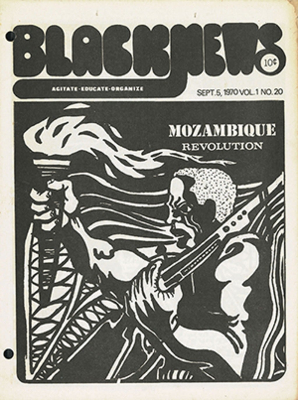 Cover of Black News  with title, "Mozambique Revolution."