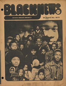 Black News cover. Image of many children and youth.