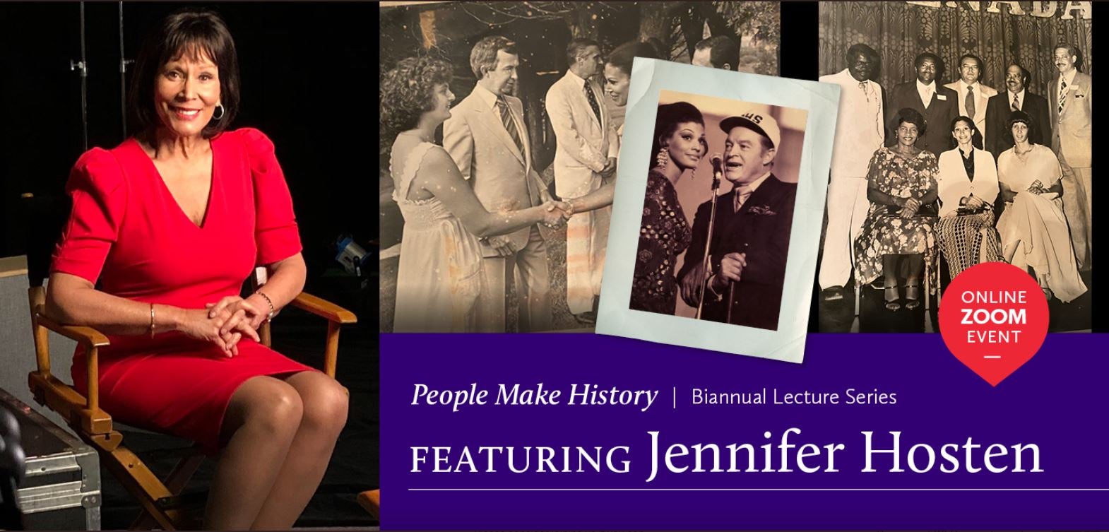 Jennifer Hosten and historical images from beauty pageant and diplomatic career