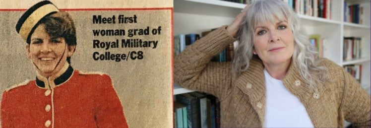 Kate Armstrong as author on right and military cadet on left
