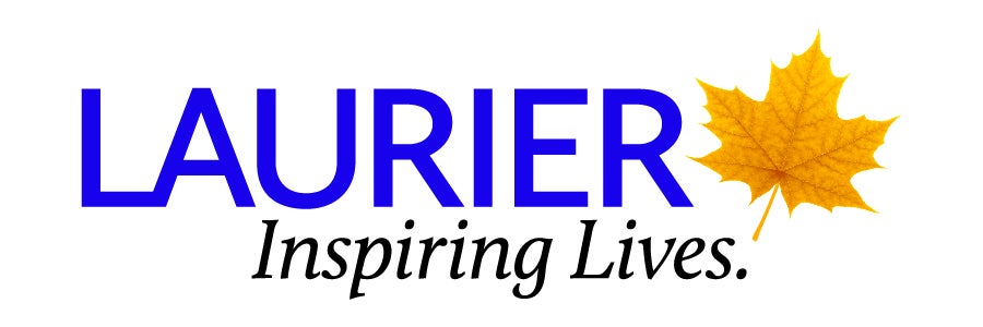 Wilfrid Laurier University logo with text "Laurier Inspiring Lives" and gold maple leaf