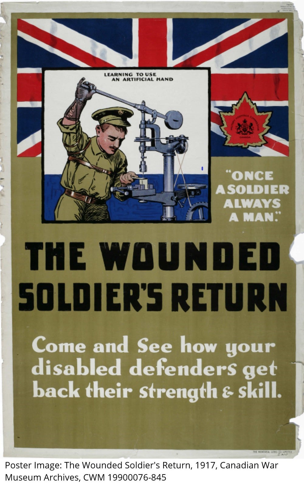 Poster Image: The Wounded Soldier's Return, 1917, Canadian War Museum Archives, CWM 19900076-845