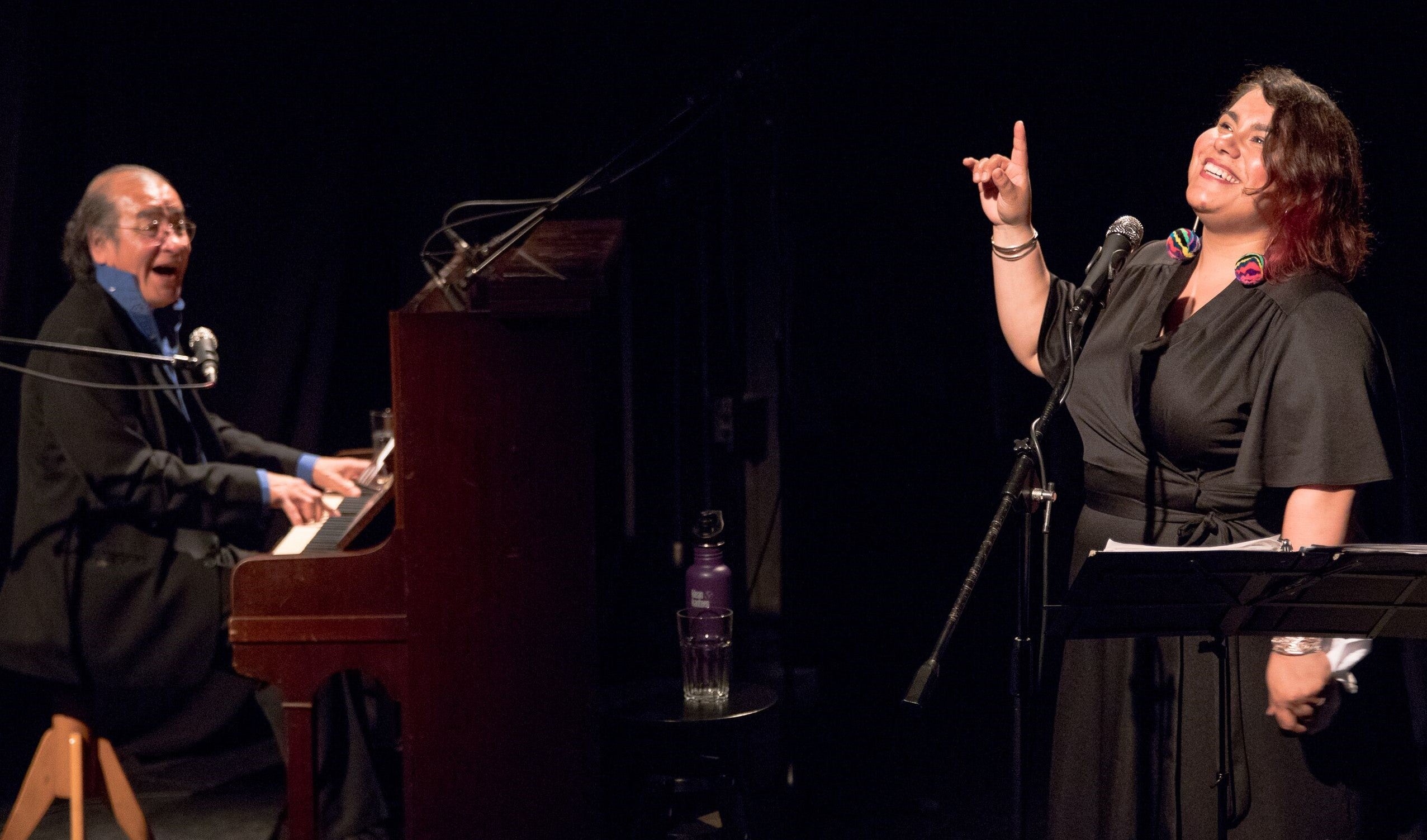 Tomson Highway and Patricia Cano performing