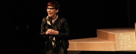 Cindy Blackstock speaking on stage