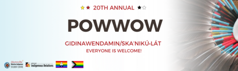 Banner image for a pow wow with image of a bussel