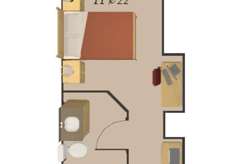 A floor plan of the private room