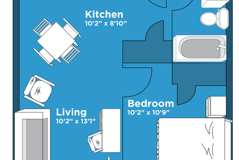 1 bedroom apartment layout 