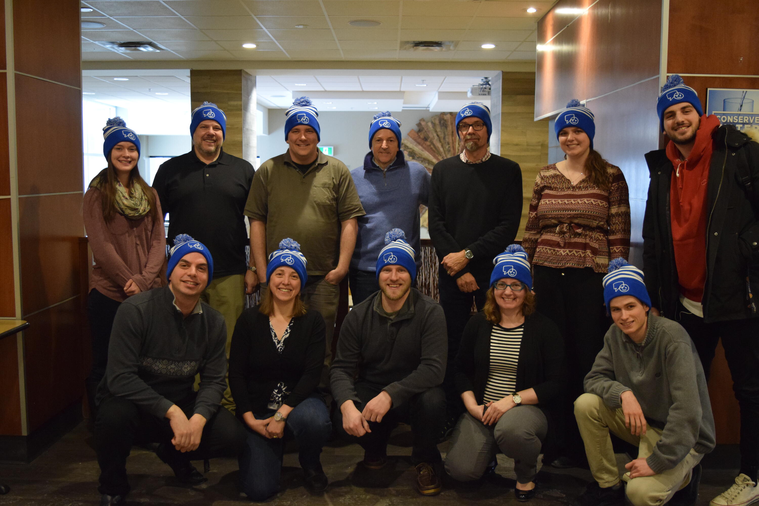 St. Paul's staff and faculty wearing hats for Bell Let's Talk Day 