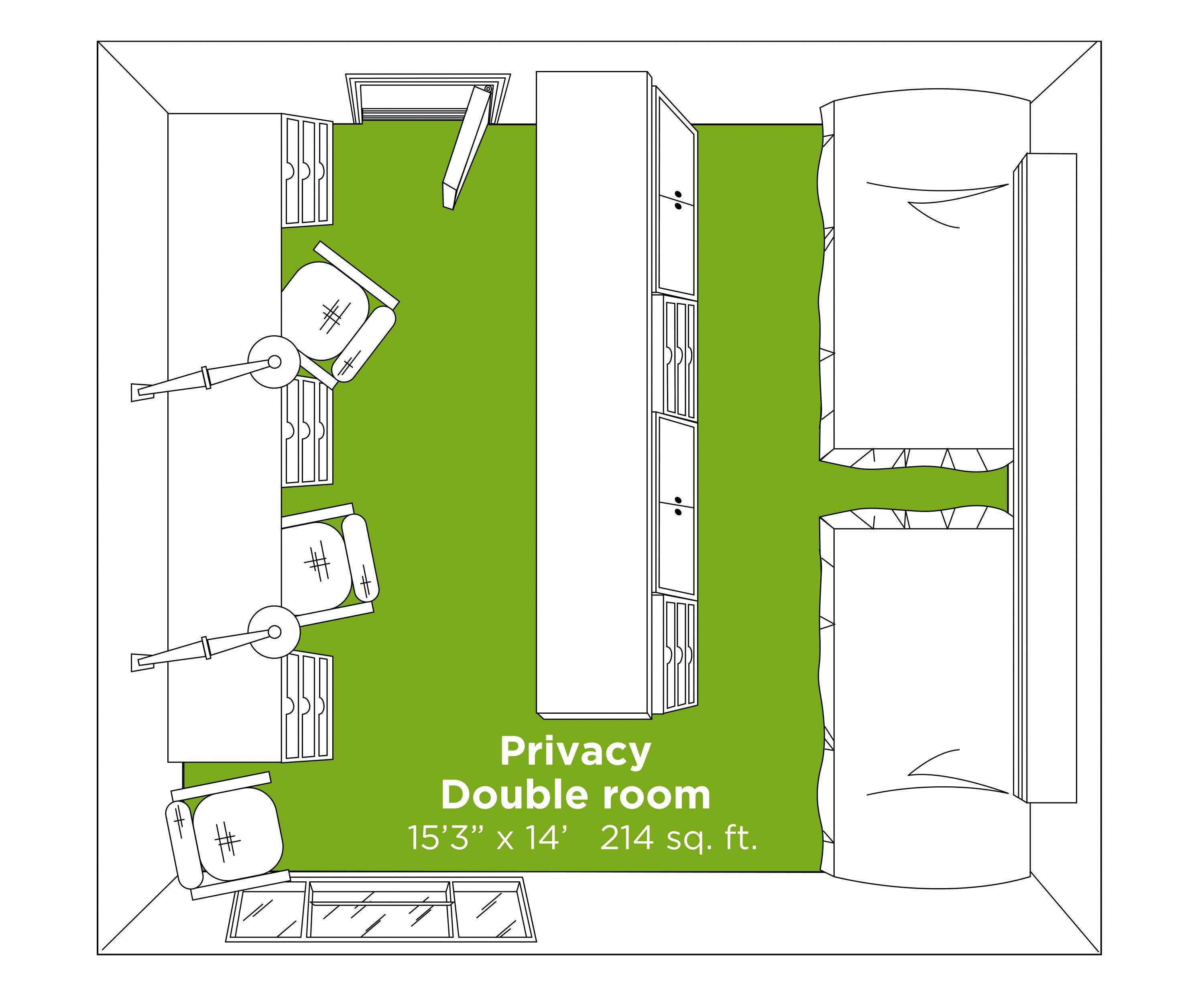 Privacy Double room layout