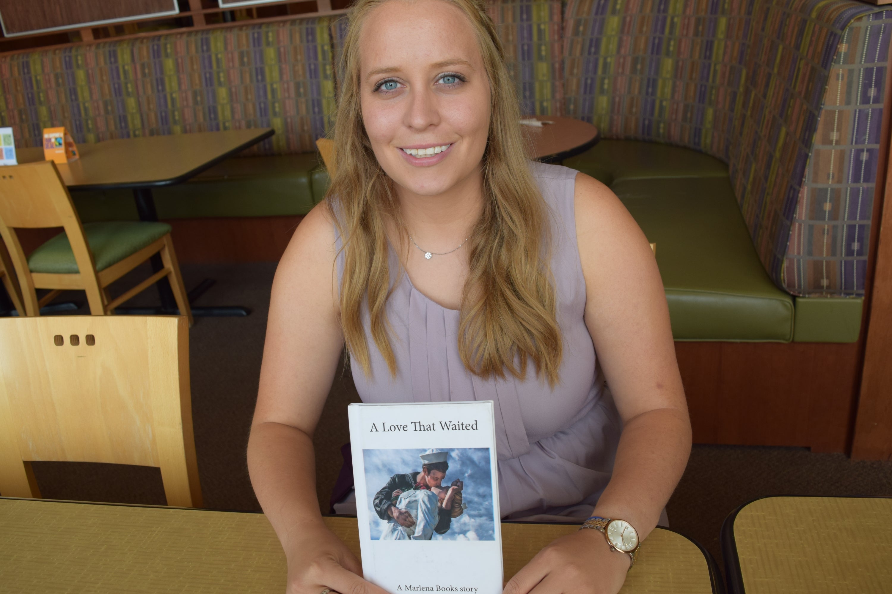 Rachel Thompson and one of the Marlena Books