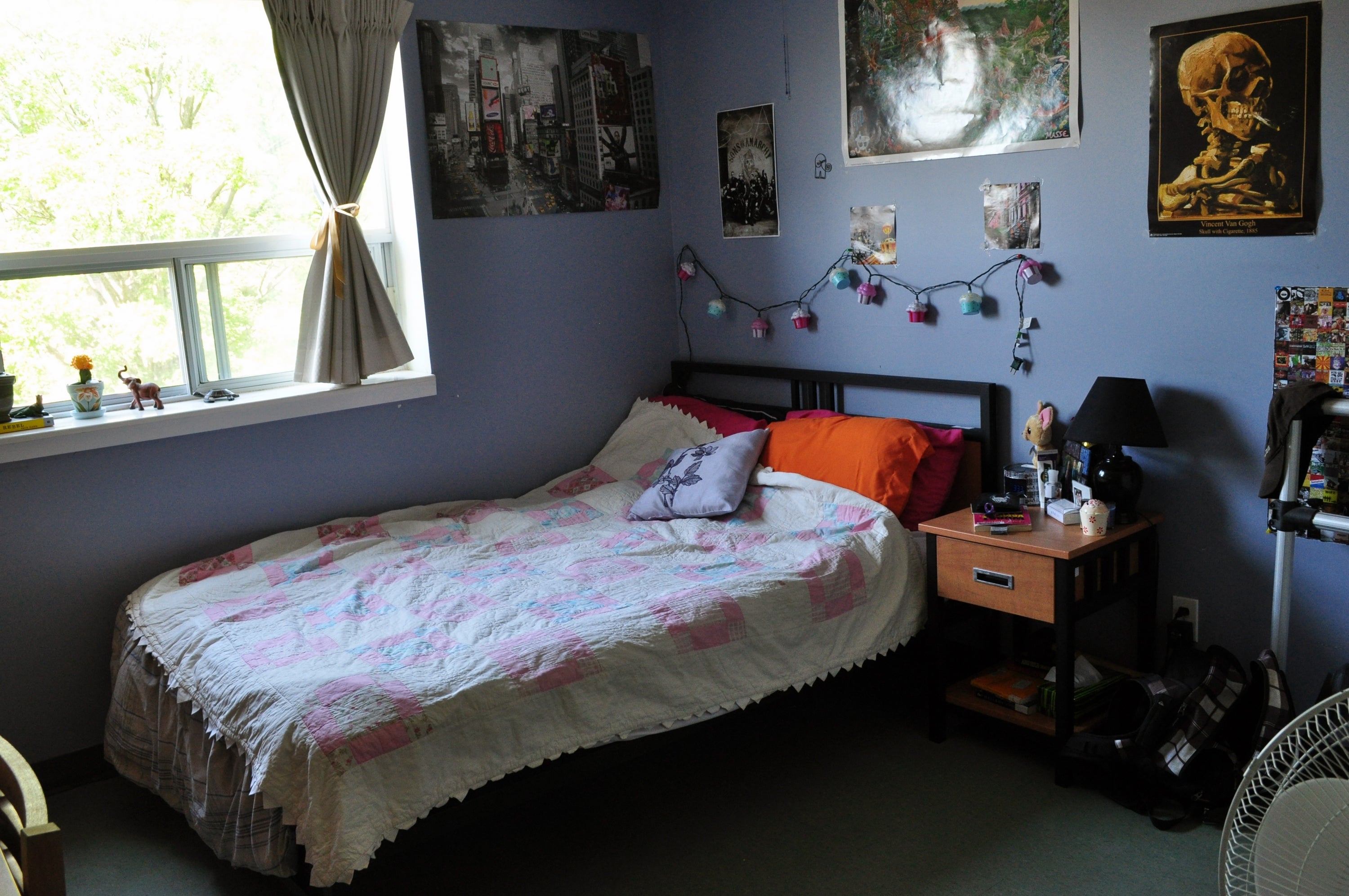 A photo of a decorated bedroom with double bed
