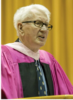 Dr. Ronald Lang speaking to graduates upon receiving his honourary doctorate from the University of Waterloo in 2014. 