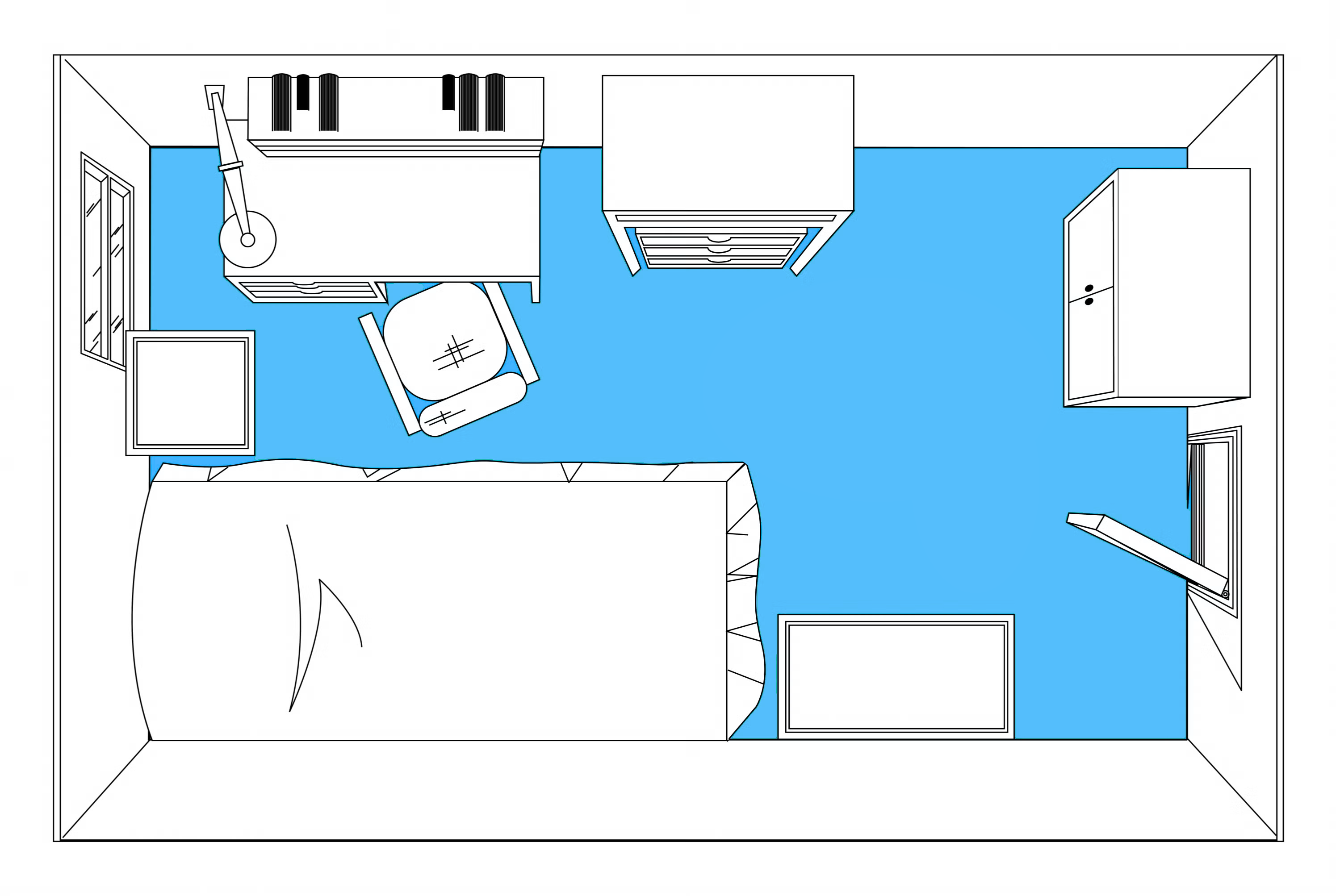 traditional single room layout