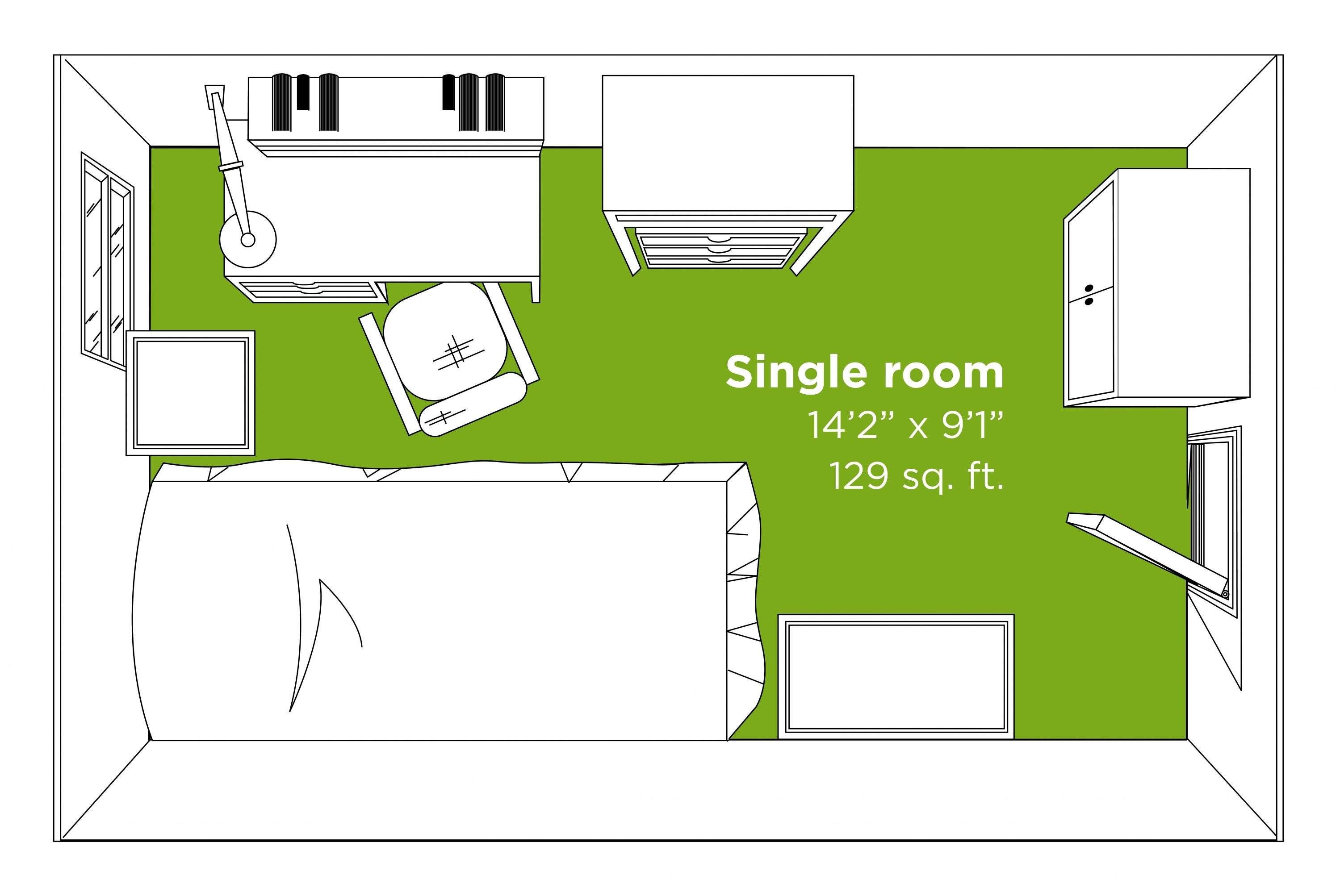 Traditional single room layout