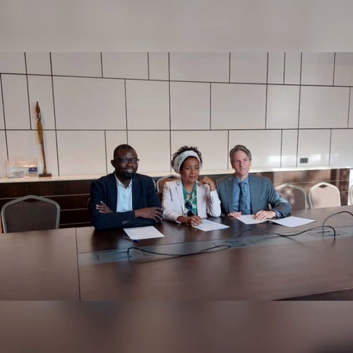 Our principal Rick Myers and Chancellor the Rt. Honorable Michaelle Jean signing a memorandum of understanding with the African Development University (ADU) institution 