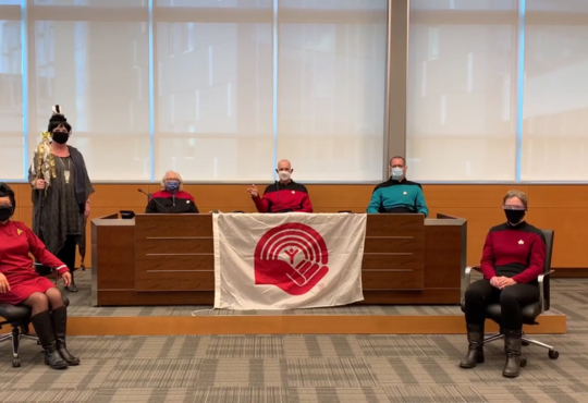 The faculty deans dressed up as Star Trek characters