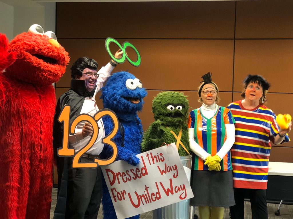 The deans dressed up at Senate for United Way launch