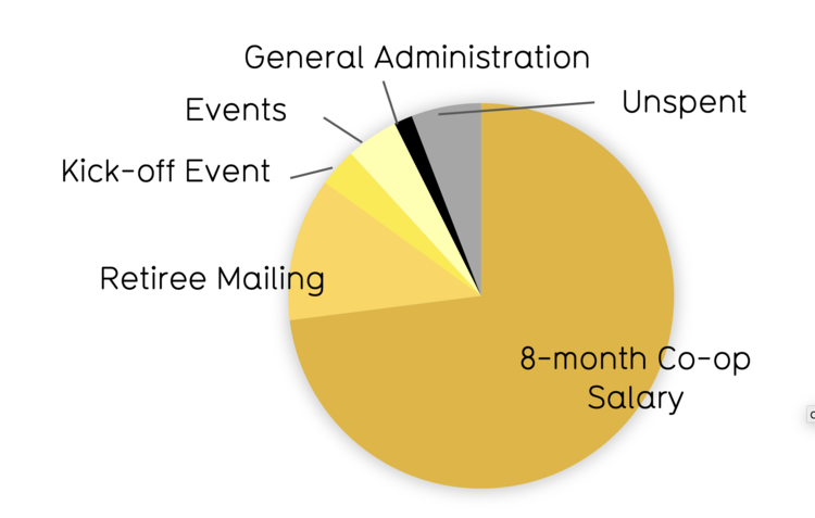 Pie chart showing break down of expenditures