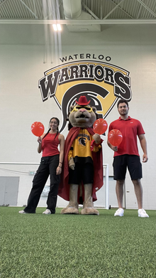 King warrior with students in united way photo