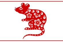 Red floral patterned rat