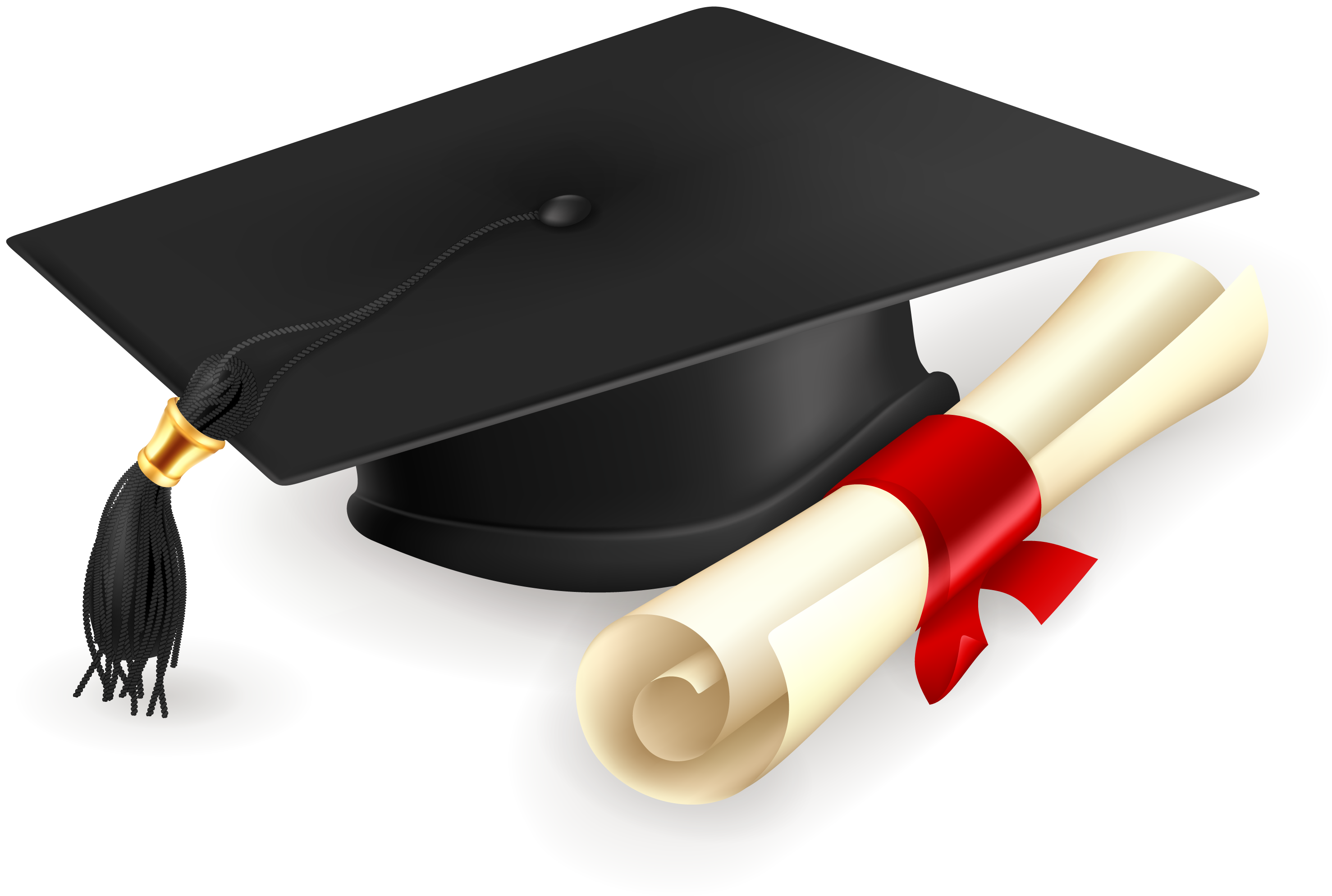 Graduation cap and scroll