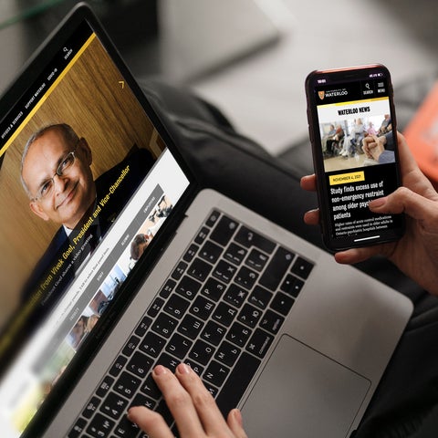 Waterloo websites shown on laptop and mobile phone