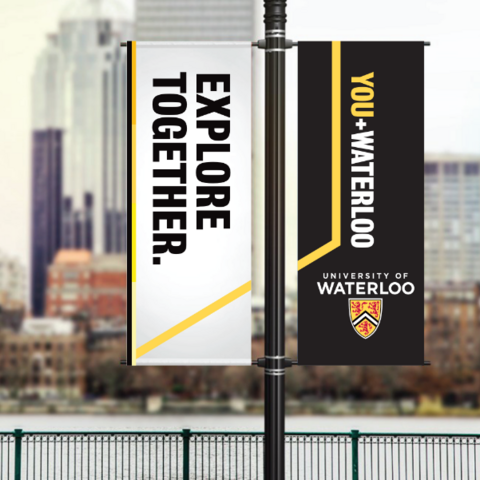 Creative mock-up of the You+Waterloo campaign street banners