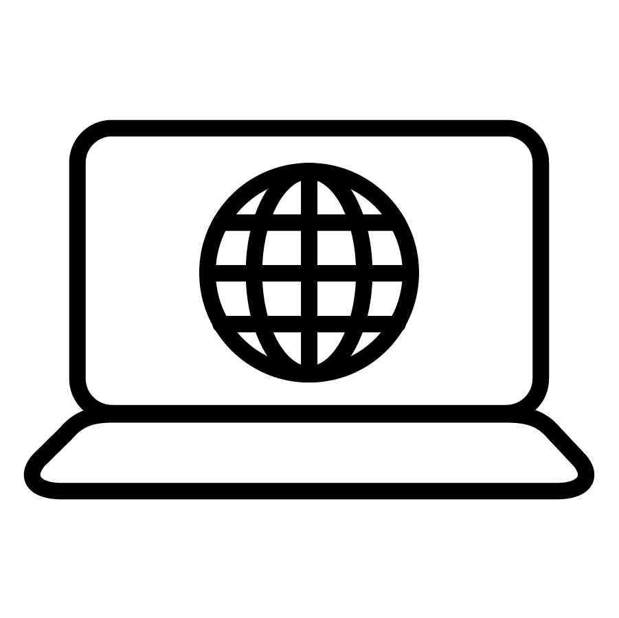 Website logo on laptop icon