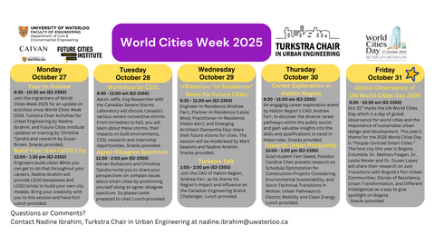 World Cities Week schedule of events