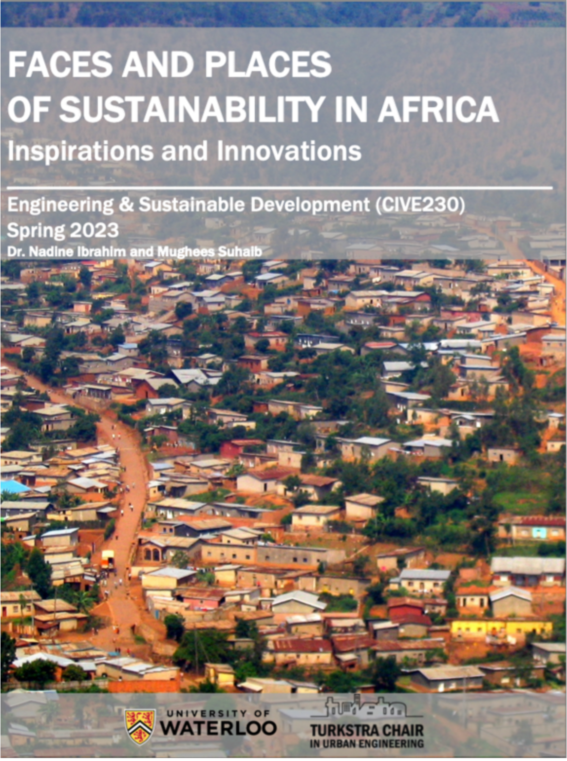 2023 E-Book title page named "Faces and Places of Sustainability in Africa"