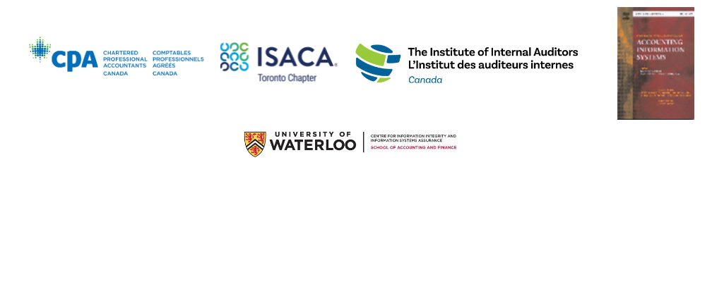 UWCISA symposium sponsors: CPA Canada, ISACA Toronto Chapter, IIA Canada, IJAIS and UWaterloo